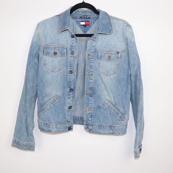 Tommy Hilfiger Jackets & Blazers - Y2K Tommy Hilfiger Light Wash Button Denim Fitted Jacket